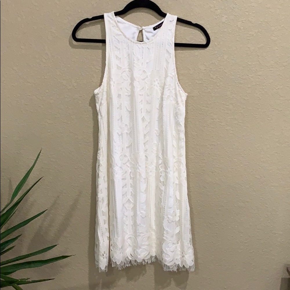 White Lace Mini Dress